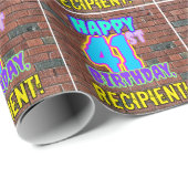 41. Geburtstag: Spaß, Urban Graffiti Inspiriert Lo Geschenkpapier (Rolleneckpunkt)