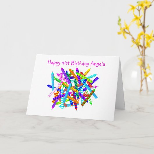 41. Geburtstags-Geschenke Karte (Gelbe Blume)