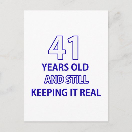 41 Geburtstagsdesign Postkarte (Vorderseite)