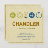 41. Geburtstagseinladung - Anpassen Einladung (Vorne/Hinten)