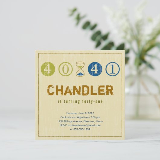 41. Geburtstagseinladung - Anpassen Einladung (Stehend Vorderseite)