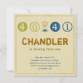 41. Geburtstagseinladung - Anpassen Einladung (Vorderseite)