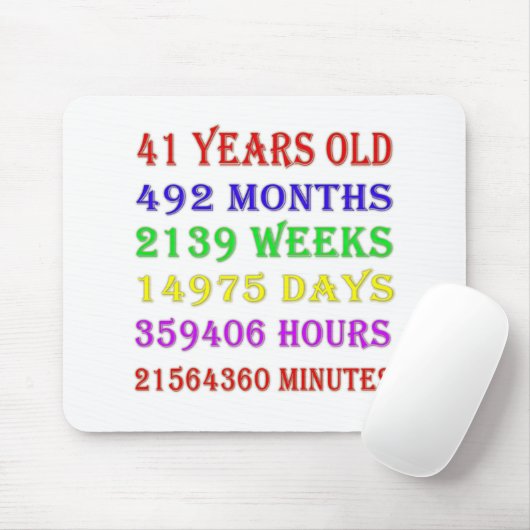 41. Geburtstagsfeiertage Mousepad (Mit Mouse)