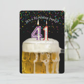 41. Geburtstagskandle-Party Einladung (Stehend Vorderseite)