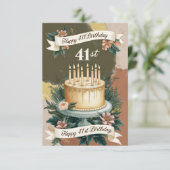41. Geburtstagskarten Einladung (Stehend Vorderseite)
