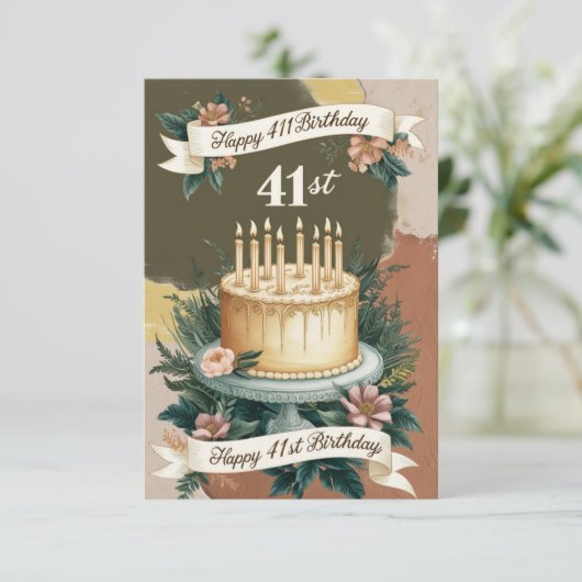 41. Geburtstagskarten Einladung (Stehend Vorderseite)