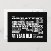 41. Geburtstagsparty Besten 41. Einladungspostkarte (Vorne/Hinten)
