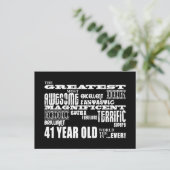 41. Geburtstagsparty Besten 41. Einladungspostkarte (Stehend Vorderseite)