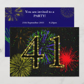 41. Geburtstagsparty Einladung (Vorne/Hinten)