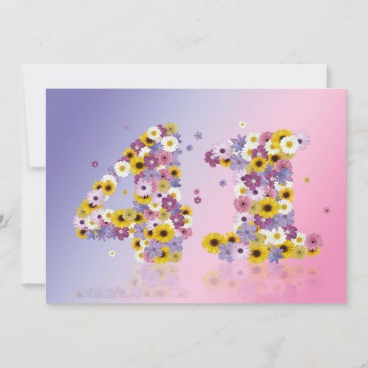 41. Geburtstagsparty mit Blumenbriefen Einladung (Vorderseite)