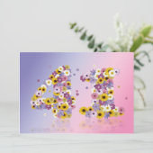 41. Geburtstagsparty mit Blumenbriefen Einladung (Stehend Vorderseite)