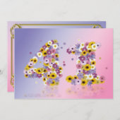 41. Geburtstagsparty mit Blumenbriefen Einladung (Vorne/Hinten)