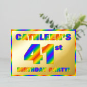 41. Geburtstagsparty — Spaß, Regenbogenspektrum "4 Folieneinladung (Stehend vorne)