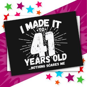 41 Jahre alt Sarcastic Meme Funny 41. Geburtstag Postkarte