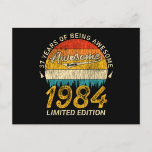 41 Jahre alter 1984 Retro Awesome 41. Geburtstagsg Postkarte