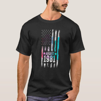 41 Jahre alter August 1981 Amerikanische Flagge 41 T-Shirt