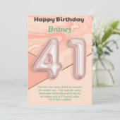 41-jährige Mädchen Happy Birthday Card (Stehend Vorderseite)