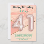 41-jährige Mädchen Happy Birthday Card (Rückseite)