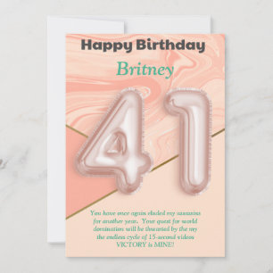 41-jährige Mädchen Happy Birthday Card