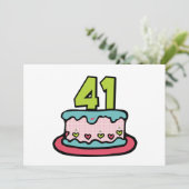 41-jähriger Geburtstagskuchen Karte (Stehend Vorderseite)