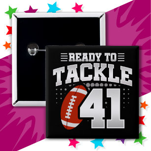 41-jähriges Tackle Football Party 41. Geburtstag Button