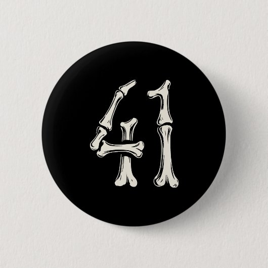 41 Meme Halloween-Skelett 4 1 Meme Lustig Vierzig Button (Vorderseite)