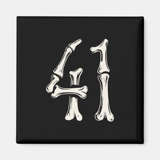 41 Meme Halloween Skelett 4 1 Meme Lustig Vierzig Magnet (Vorne)