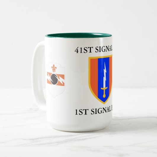 41. SIGNAL BATTALION 1. SIGNAL BRIGADE ZWEIFARBIGE TASSE (Vorderseite Links)