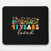 41 Years Loved Men Women 41 Years Old Groovy 41st Mousepad (Vorne)