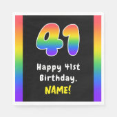 41st Birthday: Rainbow Spectrum # 41, Custom Name Serviette (Vorderseite)