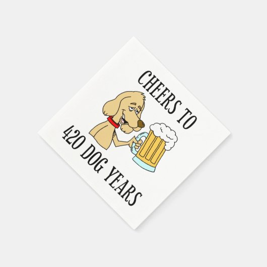 420 Hunde Jahre 60. Geburtstag Serviette (Ecke)