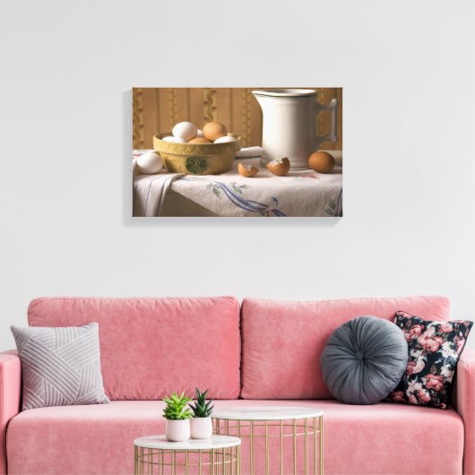 4211 Ei & Pitcher Stillleben Leinwanddruck (Insitu (Wohnzimmer))