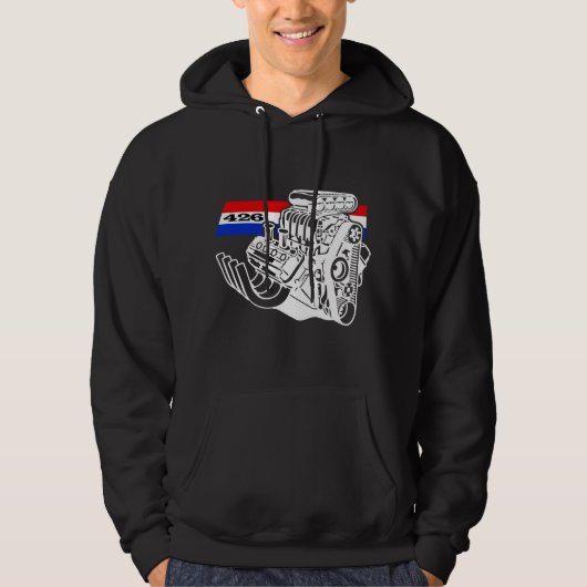 426 HEMI durchgebrannter V8-Motor Hoodie (Vorderseite)