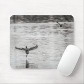 4297-Kormorant Abfahrt aus dem Teich Mousepad (Mit Mouse)