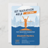 42,2 km 1ST-Marathon-Post-Marathon-Party Einladung (Vorderseite)