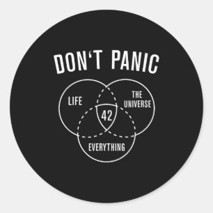 42 Antwort auf Leben Universum und Alles Keine Pan Runder Aufkleber
