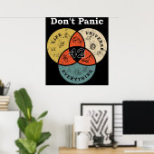 42 Dont Panik Life Universe Alles Hitchhike Poster (Heimbüro)