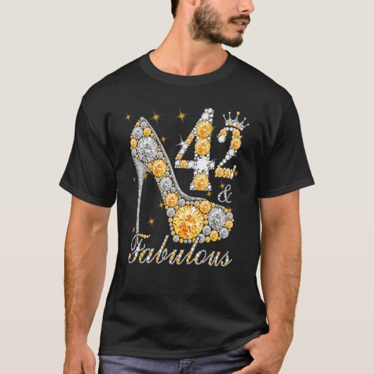 42 & Fabulous 42 Years Old 42 th Birthday Diamond  T-Shirt (Vorderseite)