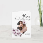 42 & Fabulous Orchid Photo Birthday Greeting Card Karte (Vorderseite)
