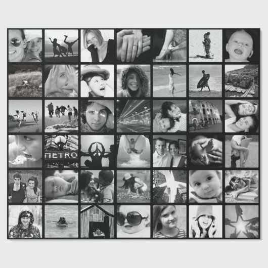 42-Foto Collage Geschenkwrap erstellen Geschenkpapier (Flach)