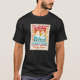 42. Geburtstag 42 Jahre Vintage Porto Briefmarke B T-Shirt