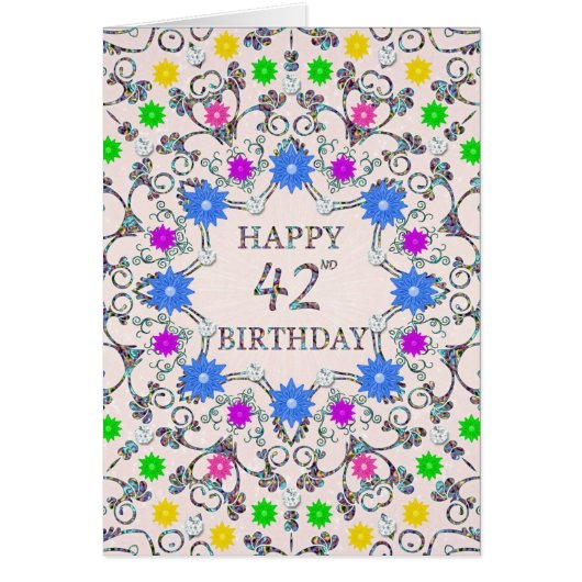 42. Geburtstag Abstrakte Blume (Vorne)