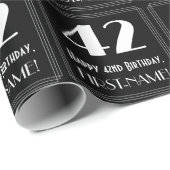 42. Geburtstag - Art Deco Inspiriert Look "42", Na Geschenkpapier (Rolleneckpunkt)