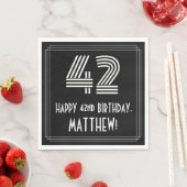 42. Geburtstag: Art Deco Inspiriert Look "42" + Na Serviette (Beispiel)