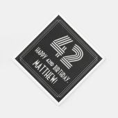 42. Geburtstag: Art Deco Inspiriert Look "42" + Na Serviette (Ecke)