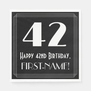 42. Geburtstag ~ Art Deco Inspiriert Look "42", Na Serviette