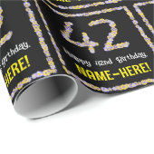 42. Geburtstag: Blumennummer, Individuelle Name, B Geschenkpapier (Rolleneckpunkt)