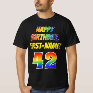 42. Geburtstag — Bold, Fun, Rainbow 42, Individuel T-Shirt