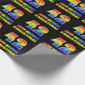 42. Geburtstag: Bold, Fun, Simple, Rainbow 42 Geschenkpapier (Ecke)