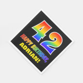 42. Geburtstag: Bold, Fun, Simple, Rainbow 42 Serviette (Ecke)